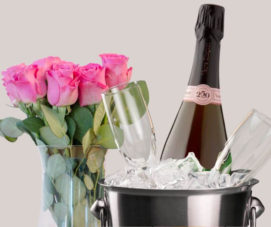 verve chmpagne and roses package